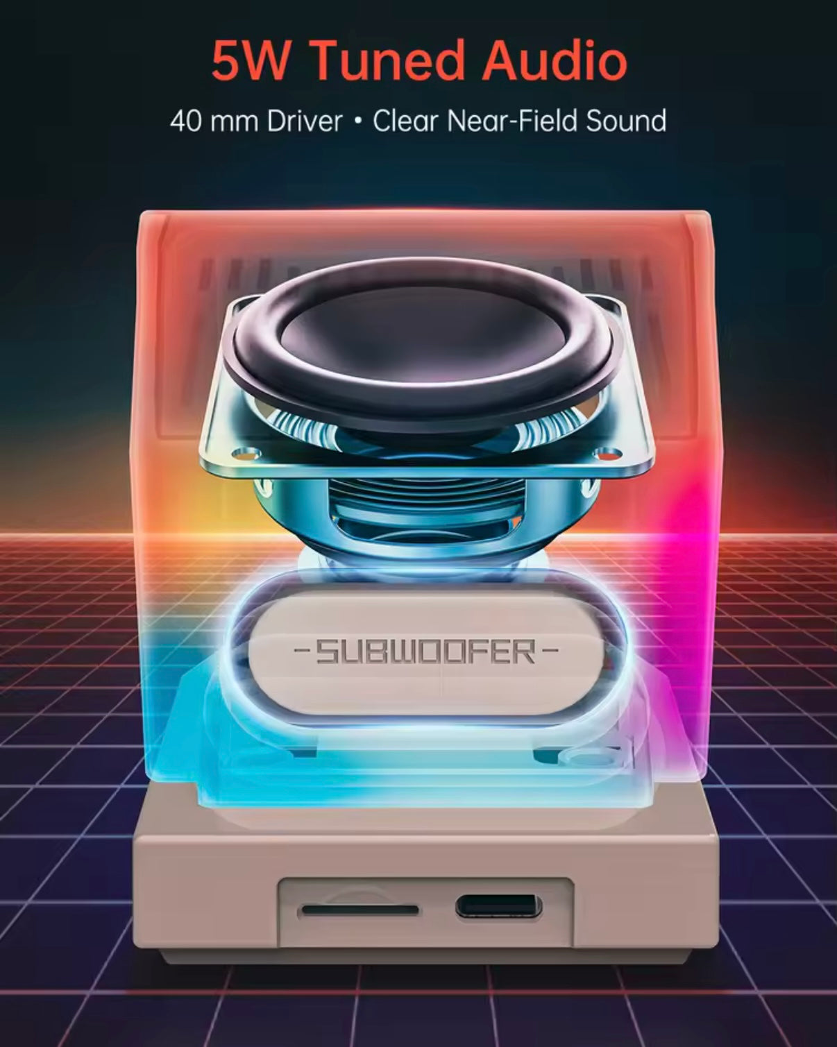 MiniToo Retro Bluetooth Speaker Portable Pixel Display Music Box Retro Computer