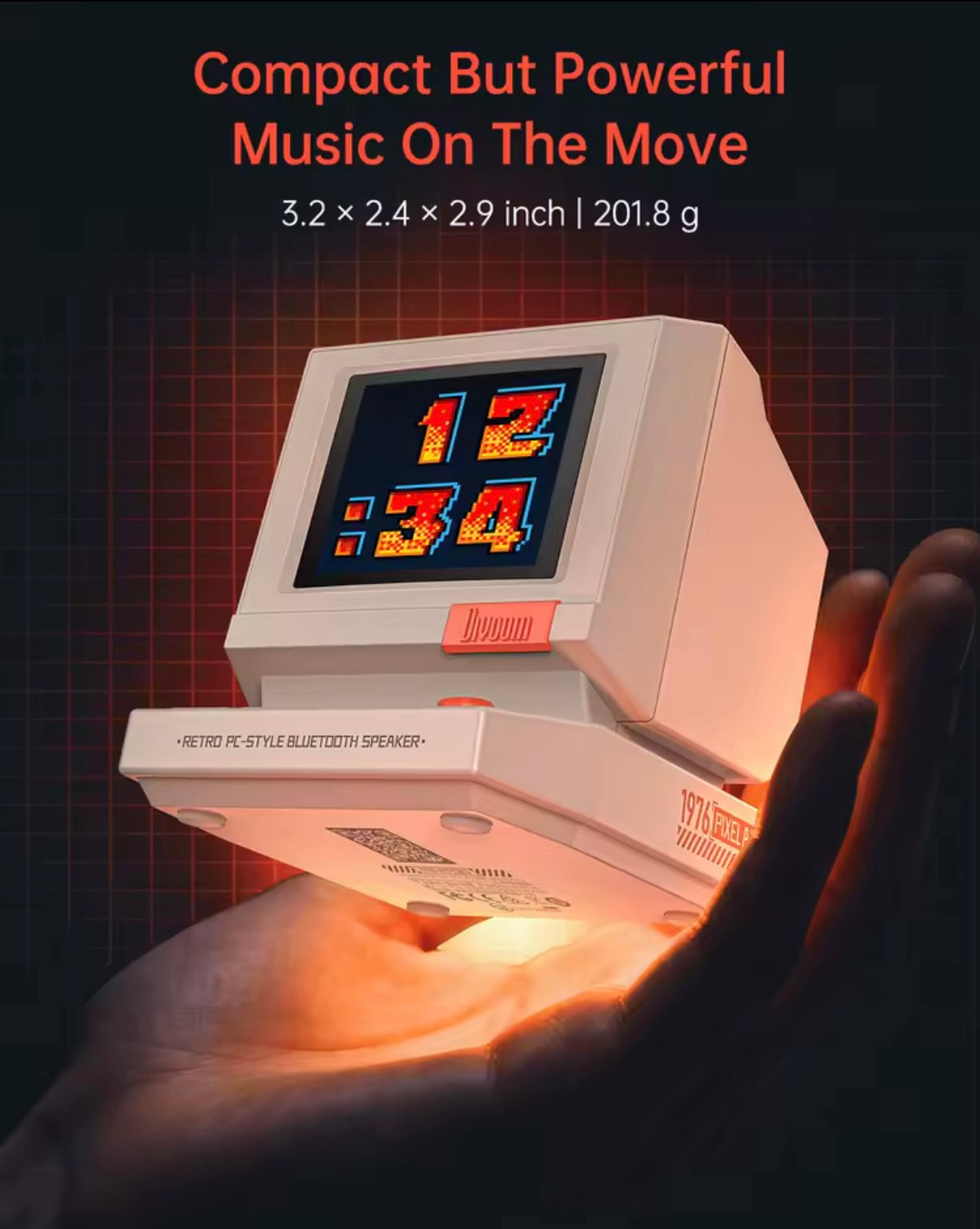 MiniToo Retro Bluetooth Speaker Portable Pixel Display Music Box Retro Computer